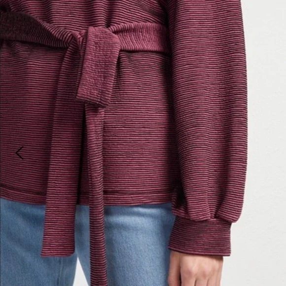 French Connection Burgundy Striped Sweater - Picture 3 of 5
